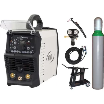 Svářečka ALFA IN PERUN 160 T HF PULSE + kabely 25/3m + TIG hořák + ventil + lahev + vozík