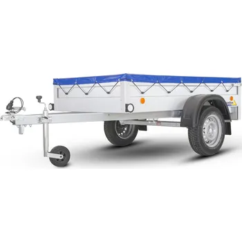 Přívěs k motorovému vozidlu PŘÍVĚS HANDY-3 + PLACHTA 7 CM AKCE(MODRÁ) + OPĚR.KOLEČKO