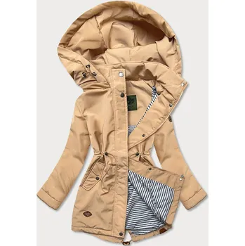 Dámská bunda v pískové barvě s kapucí (CAN-563) odstíny žluté XXL (44)