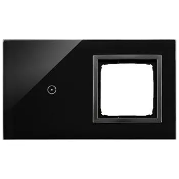 vypínač Simon DSTR210/73 Dotykové panely 2 moduly 1 dotykové pole, otvor pro příslušenství Simon 54, lávová/antracit