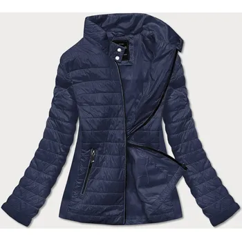 Tmavě modrá tenká dámská bunda s látkovými vsadkami (RQW-7013) odstíny modré M (38)