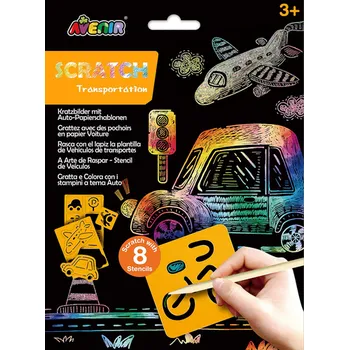 Škrabací obrázky podle šablony - Doprava