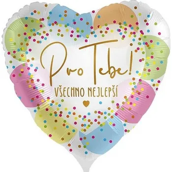 Party dekorace Balónek fóliový Srdce Pro Tebe Všechno nejlepší 43cm