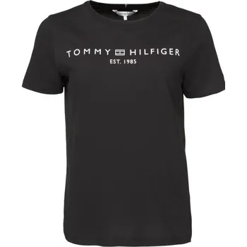 Dámské tričko Dámské triko Tommy Hilfiger LOGO CREW NECK S Černá, Bílá