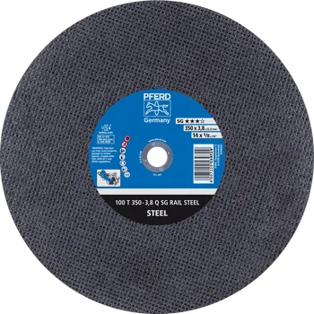 Řezný kotouč Pferd 66323662 | Řezný kotouč 350 x 3,8 x 22,23 mm, SG RAIL STEEL, rovný
