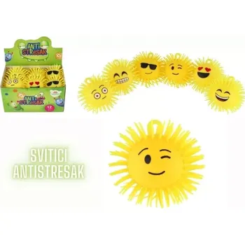 Dětský míč Teddies Svítící silikonový míček Antistresák Smajlík