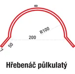 Hřebenáč pulkulatý 2.0 M Scandinav BRAVO - Klempířské prvky Povrchová úprava: Polyester - 25 µm, Barva oplechování: RAL 9010 - Bílá