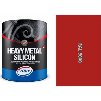 barva na kov Vitex Heavy Metal Silikon - Alkydová Barva Na Kov Ral 3000 Ohnivo Červená 750ml