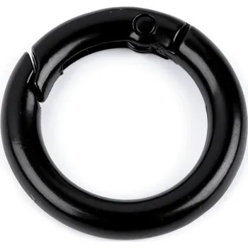 Karabina kroužek na klíče / kabelky Ø18 mm - 6 černý lak