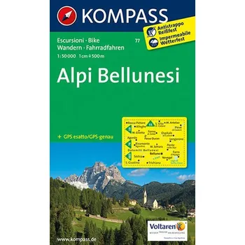 Alpi Bellunesi 1:50 000 / turistická mapa KOMPASS 77