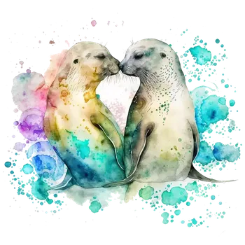 Nášivka NAŽEHLOVAČKA - Zamilovaní tuleni