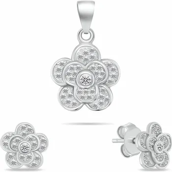 Náušnice Brilio Silver Něžná sada šperků se zirkony SET265W (náušnice, přívěsek) + 2 měsíce na vrácení zboží
