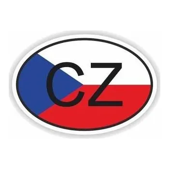 Samolepicí dekorace na vozidlo Samolepka vlajka Česká republika reflexní oválná 13,5 x 9,1 cm.
