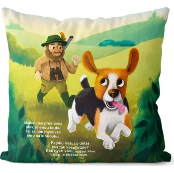 Dekorativní polštářek Polštář 40 x 40 cm - Skákal pes