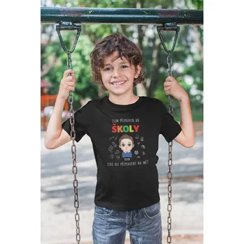 Chlapecké tričko Připraven do školy s vlastním jménem Barva: Černá, Velikost: 146