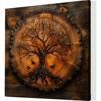 Obraz Obraz na plátně - Strom života Ygess, dřevo styl FeelHappy.cz Velikost obrazu (šířka x výška): 40 x 40 cm
