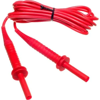 elektrický kabel Sonel 5 m červený kabel 5 kV (banánové zástrčky)
