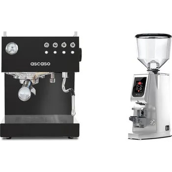 Kávovar Ascaso Steel DUO, Black + Eureka Atom W 75, chrome