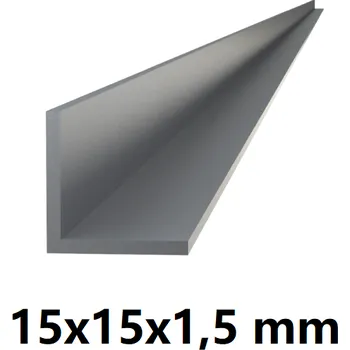 Stavební profil Hliníkový L profil 15x15x1,5mm, 6m