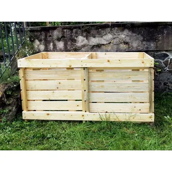 Kompostér Kokoza Dřevěný kompostér dvoukomorový Materiál: Modřín, Montáž komposteru: Ne