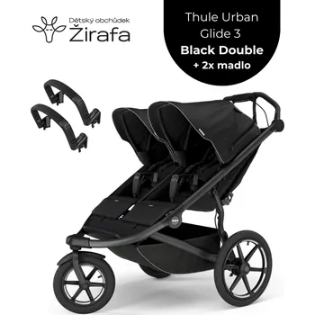 Kočárek Akční Set Thule Urban Glide 3 Black Magnetic Buckle Double + 2x Madlo 2025