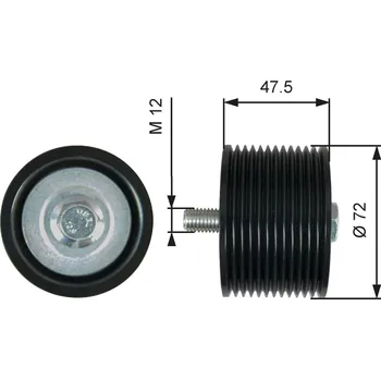 Vratná/vodicí kladka, klínový žebrový řemen GATES T36627