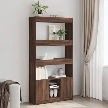 vidaXL Skříň highboard hnědý dub 92 x 33 x 180 cm kompozitní dřevo