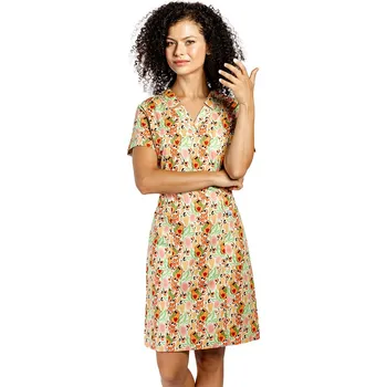 Zdravotnický oděv Zdravotnické šaty - barevný potisk - dámské | drinuniforma.cz