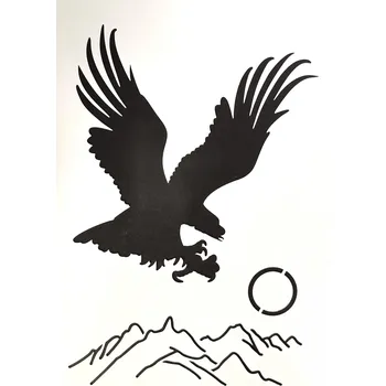 Šablony na malování, OREL A HORY, 26x18cm, 1ks