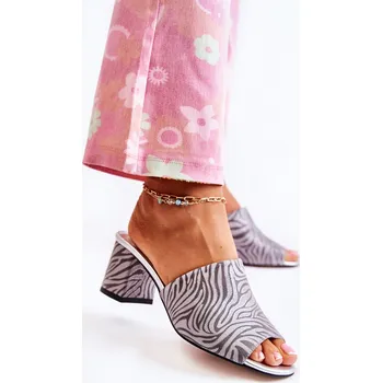 Dámské mokasíny Kožené Dámské Pantofle Na Podpatku Perry Barva: Stříbrná, Velikost: 41