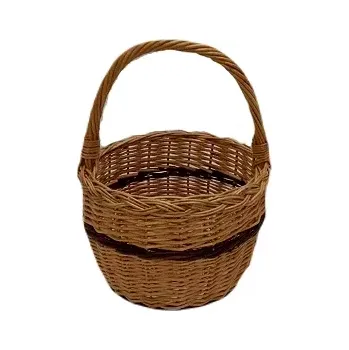 Proutěný koš Bolerko průměr 20cm (Kulatý proutěný koš Bolerko průměr 20 cm z loupaného vrbového proutí)