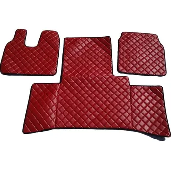 autokoberec Koberce kožené Truck pro MAN TGA/TGL/TGS od 2005; vysoká kab. - červené