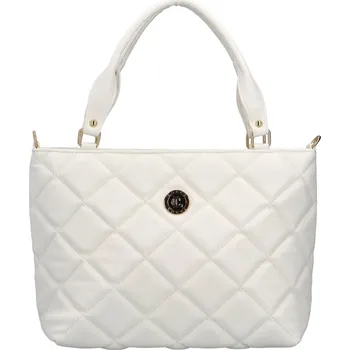 Trendy dámská koženková kabelka na rameno Arwin, bílá