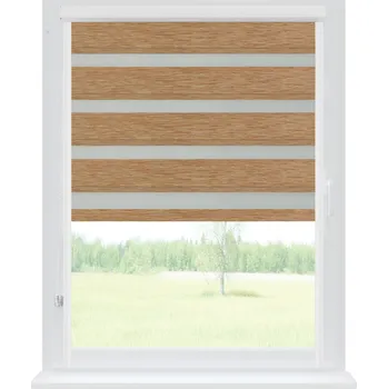 Roleta Dekodum Roleta den a noc v bílé kazetě zatemňovací, barva látky Jantarová Šířka (cm): 101, Výška (cm): Standardní (do 150 cm), Strana mechanismu: Práva