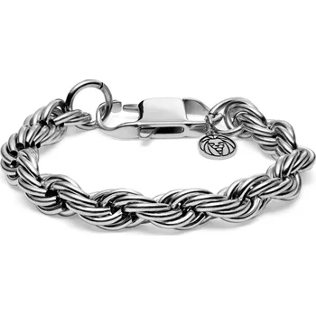 Náramek Corwin Amager točený článkový náramek stříbrné barvy 10 mm - Lucleon