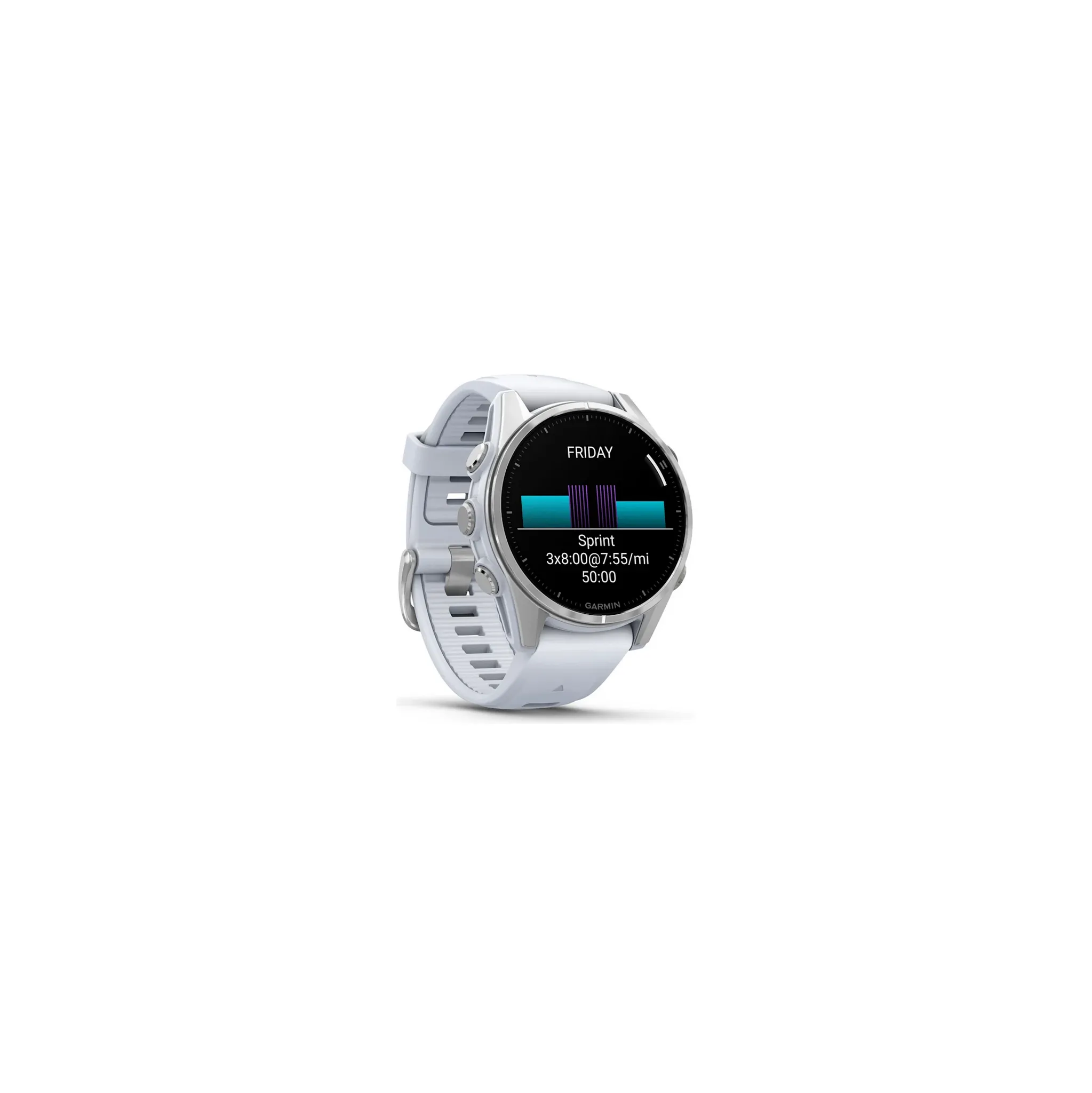Fotografie 2 - Chytré hodinky Garmin fēnix 8 43 mm AMOLED Silver Whitestone Silicone Band