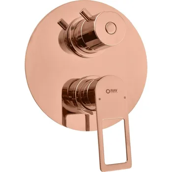 Vodovodní baterie Vodovodní baterie vanová/sprchová 3-cestná vestavěná s přepínačem Nil, zlatá růžová lesklá NL287.3ZRL