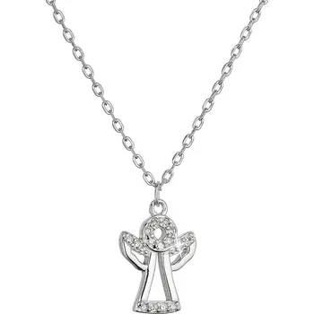 Náhrdelník EVOLUTION GROUP CZ Stříbrný náhrdelník anděl se zirkony - 12105.1