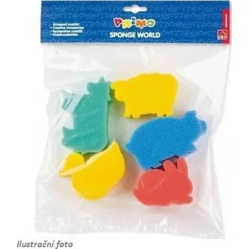 Hračka pro nejmenší Sada tupovacích houbiček, motiv Zvířátka 5ks