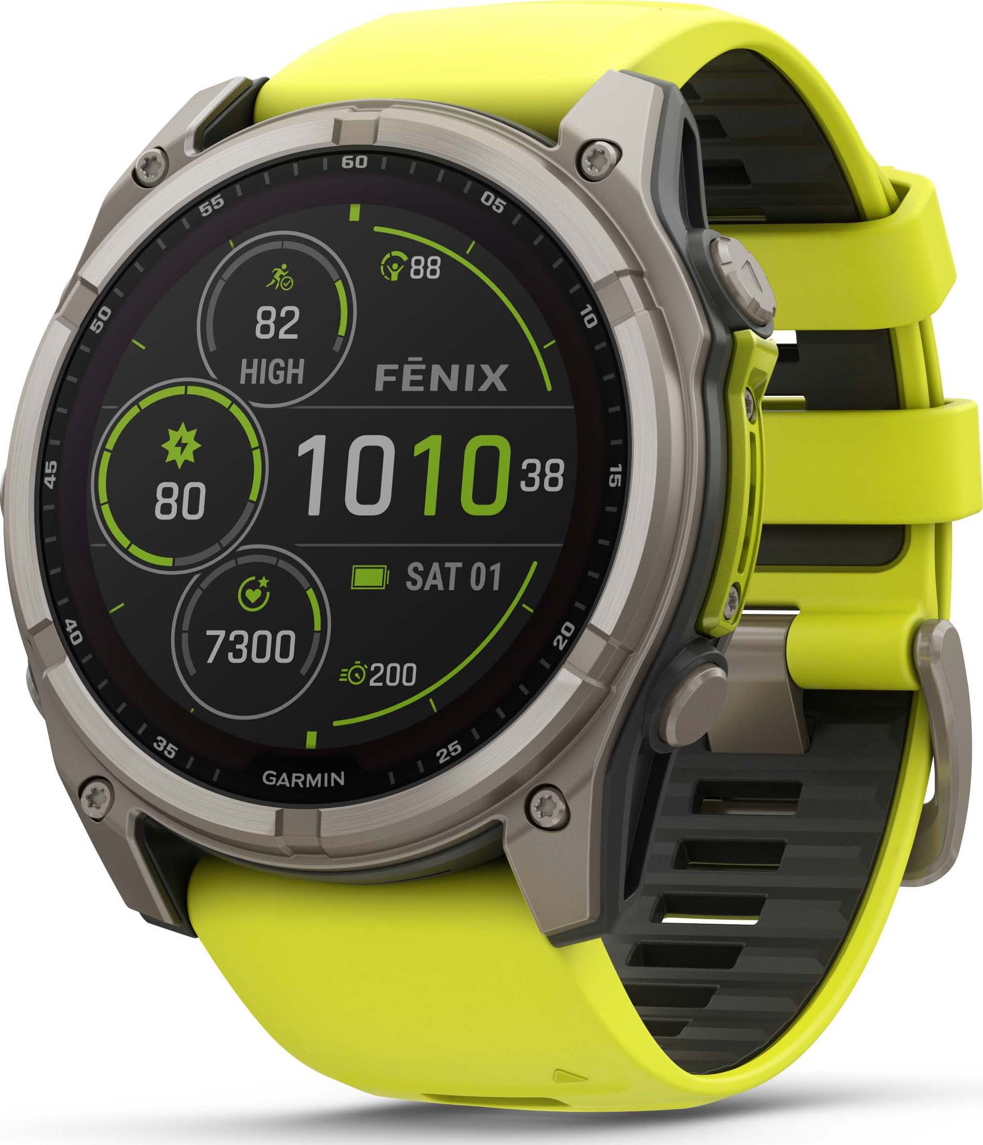 Garmin Fenix 8 – 51 mm, Solar, Sapphire, Titanium s Yellow/Graphite 010-02907-21