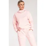 Světle růžová dámská bavlněná mikina s kapucí M1034 Light pink Velikost: L