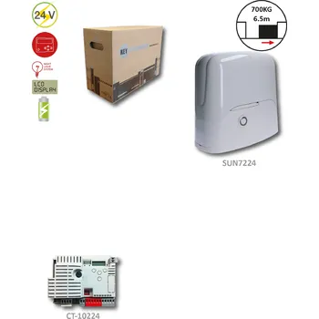 Pohon brány SUN80 pohon pro posuvnou bránu do 700kg, 1x SUN7224 bez LED (24V, 500W, 26Nm), 1x CT10224