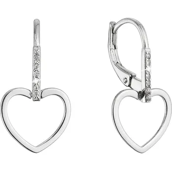 Náušnice Evolution Group s.r.o. Stříbrné náušnice visací srdce 11537.1
