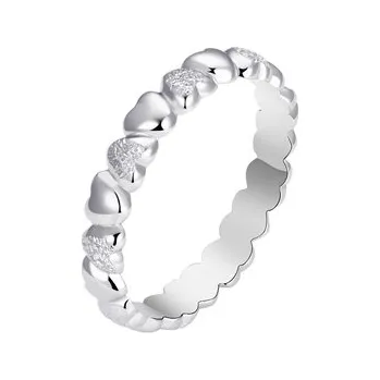 Prsten NB-5547-46 Stříbrný prsten se srdíčky