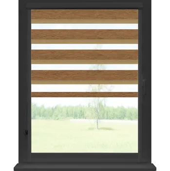 Roleta Dekodum Roleta den a noc v antracitové kazetě premium, barva látky Čokoláda Šířka (cm): 43, Výška (cm): Standardní (do 150 cm), Strana mechanismu: Práva