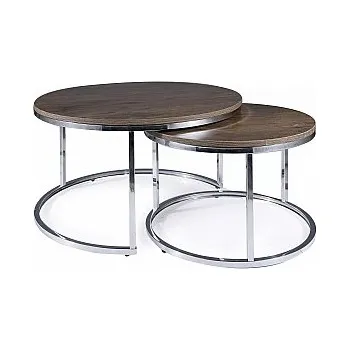 Konferenční stolek Konferenční stolek ATLANTA 2 kusy deska ořech / chrom