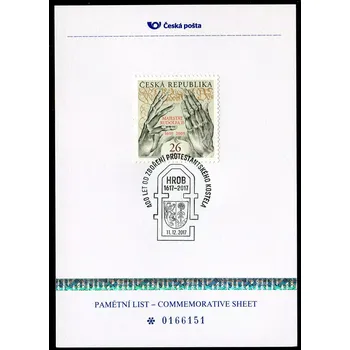 Poštovní známka Česká pošta (2017) PLZ 79 - Pamětní list - Hrob: Protestantský kostel