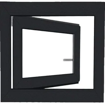 Okno Bravo Okno plastové bílé/antracit 7016, OS1 90x90 L, 2sklo, 4kom/60mm (vč.kliky)