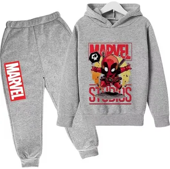Marvel a DC Deadpool dětská tepláková souprava mix barev (potisk 3) Barva: šedá mikina – šedé tepláky, Velikost: 100