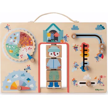 Dřevěná hračka Lilliputiens - Activity Board - oblékáme se podle počasí - liška Alice